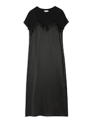 Albaray Satin and Lace Jersey Black Dress - Image 4 of 4
