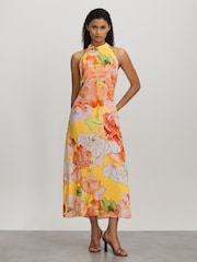 Raishma Silk Halter Neck Midi Dress - Image 1 of 5