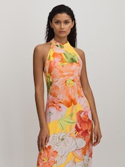 Raishma Silk Halter Neck Midi Dress - Image 3 of 5