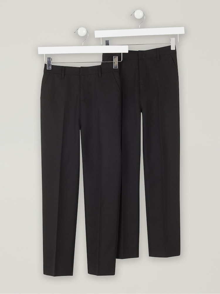 Trutex Schwarze Schulhosen in normaler Passform für Jungen, 2er-Pack - Bild 1 von 6
