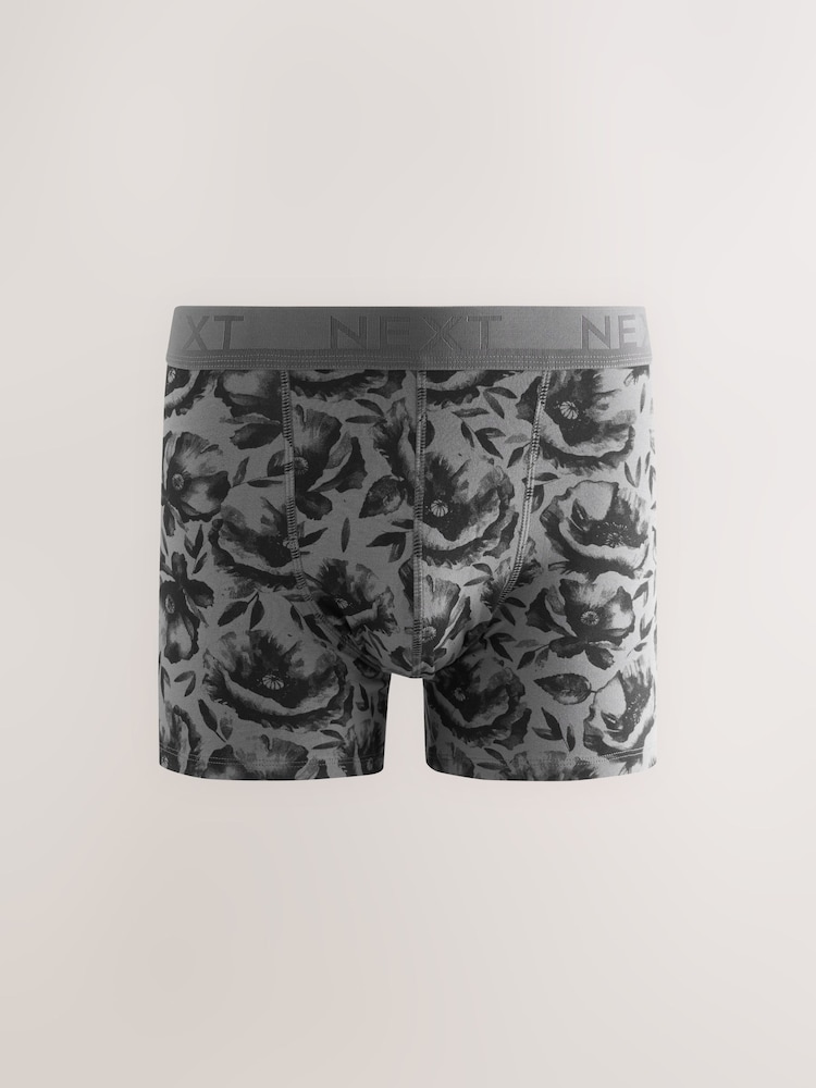 Green/Red/Blue Floral 4 pack Trunks Boxers - Image 3 of 8