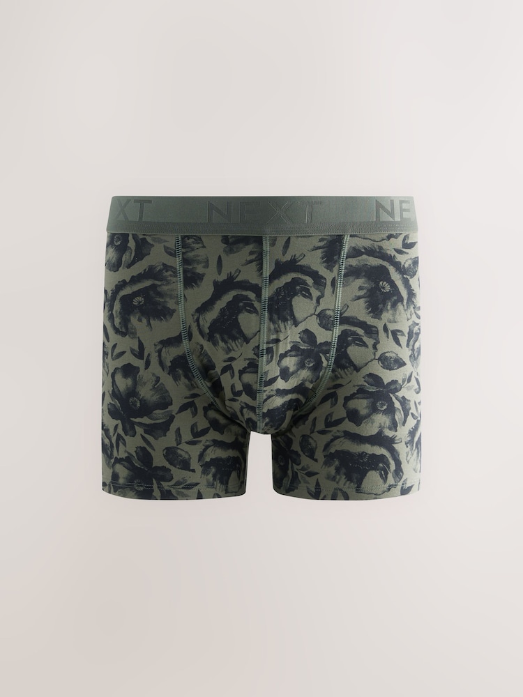 Green/Red/Blue Floral 4 pack Trunks Boxers - Image 4 of 8