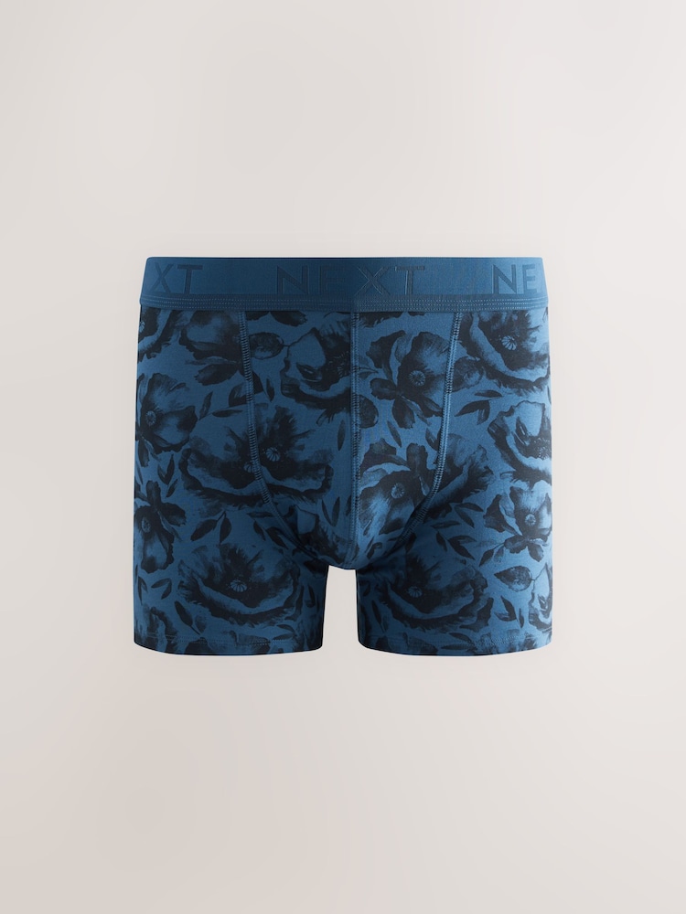 Green/Red/Blue Floral 4 pack Trunks Boxers - Image 5 of 8