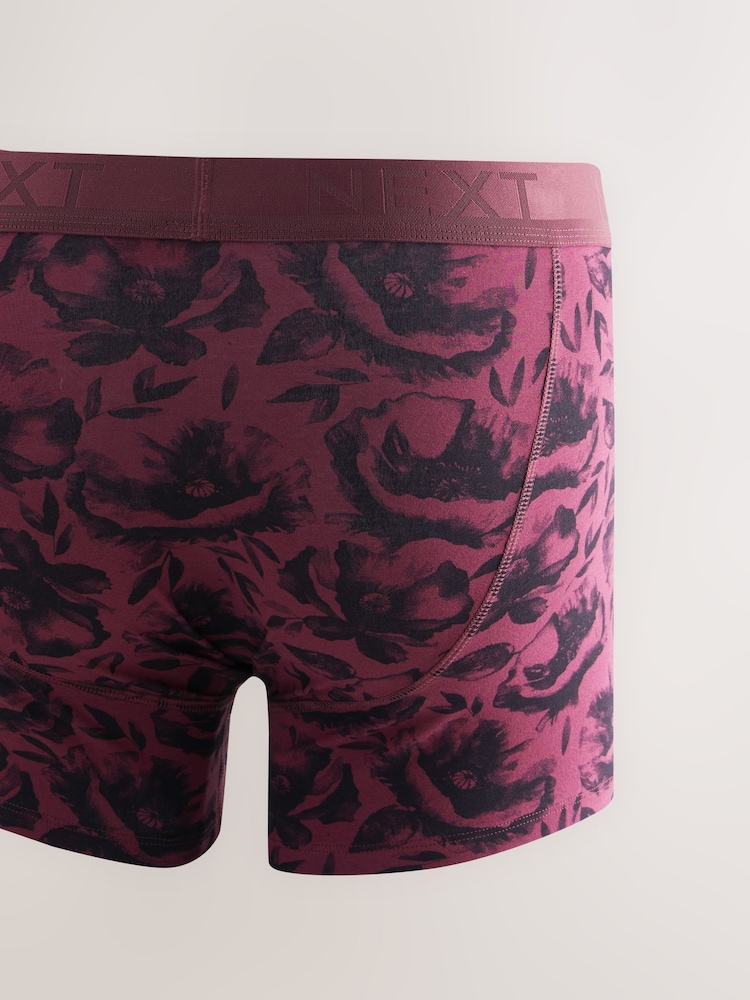 Green/Red/Blue Floral 4 pack Trunks Boxers - Image 6 of 8