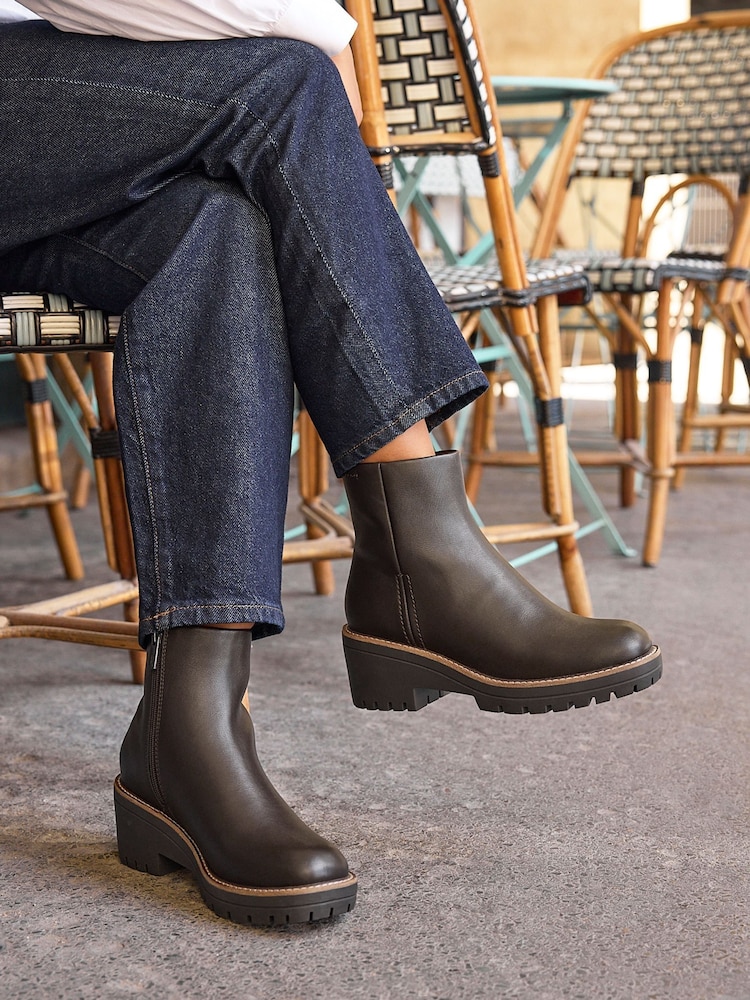 Linzi Brown Rival Wedge Heel Ankle Boots - Image 1 of 5 Linzi Brown Rival Wedge Heel Ankle Boots - Image 1 of 5
