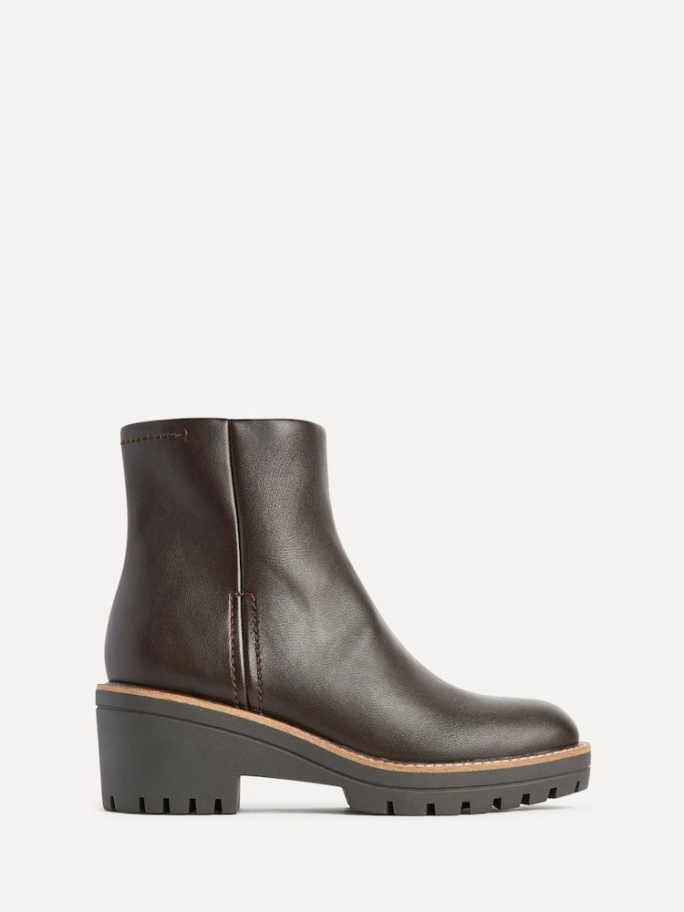 Linzi Brown Rival Wedge Heel Ankle Boots - Image 2 of 5 Linzi Brown Rival Wedge Heel Ankle Boots - Image 2 of 5