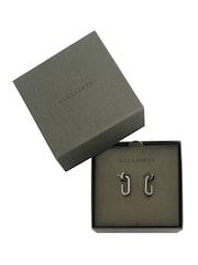 AllSaints Silver Tone Stone Oval Hoop Earrings - Image 1 of 5