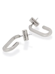 AllSaints Silver Tone Stone Oval Hoop Earrings - Image 3 of 5