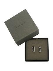 AllSaints Silver Tone Stone Oval Hoop Earrings - Image 5 of 5