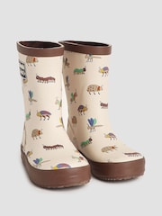 JoJo Maman Bébé Brown Bug Print Wellies - Image 2 of 6