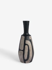 French Connection Black Hand Painted Papier Mache Vase - Image 3 of 3