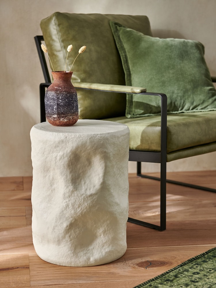 French Connection Resin Stone Effect Tipaai Side Table - Image 1 of 5