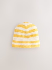 Ecru/Yellow Stripe Rib Beanie Hat (1-16yrs) - Image 2 of 3