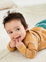 JoJo Maman Bébé Mustard Baby Giraffe Sweatshirt And Cosy Trousers Set - Image 9 of 9