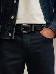 Black Faux Leather Western Buckle Belt - Image 1 of 3