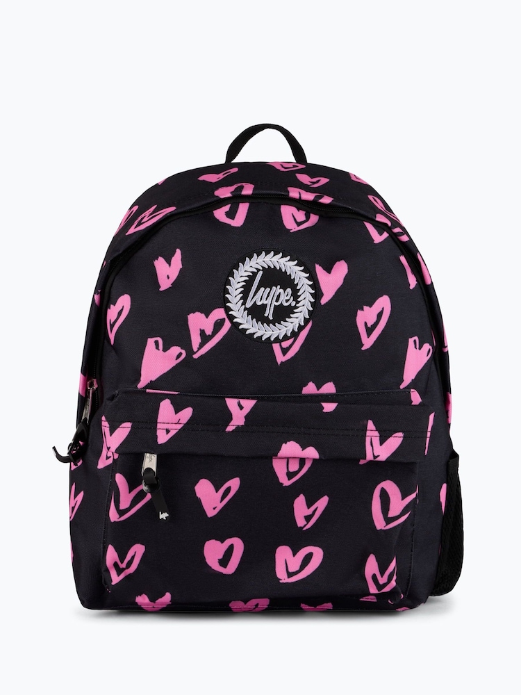 Hype Black Scribble Hearts Backpack, Lunchbag & Bottle Bundle Set - Image 2 of 10