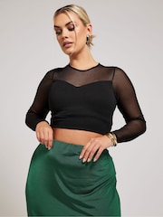 Yours Curve Green YOURS LONDON Curve Forest Green Slinky Maxi Skirt - Image 4 of 4