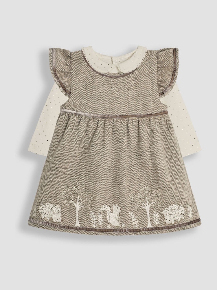 Jojo Maman Bébé – Set aus besticktem Kleid mit Waldlandschaft und Body für Babys - Bild 1 von 6 Jojo Maman Bébé – Set aus besticktem Kleid mit Waldlandschaft und Body für Babys - Bild 1 von 6