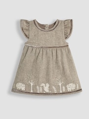 JoJo Maman Bébé Natural Woodland Embroidered Baby Dress & Body Set - Image 2 of 6