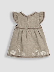 JoJo Maman Bébé Natural Woodland Embroidered Baby Dress & Body Set - Image 3 of 6