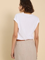 White Stuff White 100% Cotton Jersey Mix Beth Shirt - Image 2 of 7
