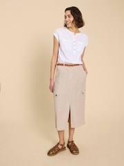 White Stuff White 100% Cotton Jersey Mix Beth Shirt - Image 3 of 7