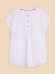 White Stuff White 100% Cotton Jersey Mix Beth Shirt - Image 5 of 7