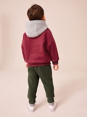 Burgundy Red Varsity 100% Cotton Hoodie and Joggers Set (3mths-7yrs) - Image 2 of 7