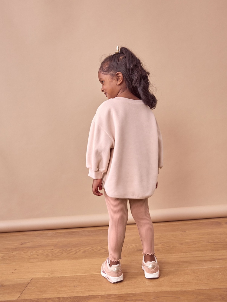 Pale Pink Sweatshirt & Leggings Set (3mths-7yrs) - Image 2 of 7