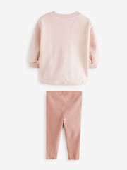Pale Pink Sweatshirt & Leggings Set (3mths-7yrs) - Image 5 of 7