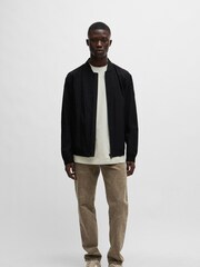 BOSS Black Water Repellent Crinkle Effect Bomber Style Jacket - Image 3 of 6