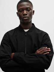 BOSS Black Water Repellent Crinkle Effect Bomber Style Jacket - Image 4 of 6