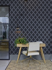 Graham & Brown Blue Greenskeeper Geo Wallpaper Sample - Image 1 of 3