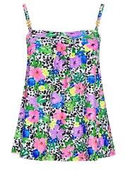 Yours Curve Multi Floral Dalmatian Print Tankini Top - Image 5 of 6