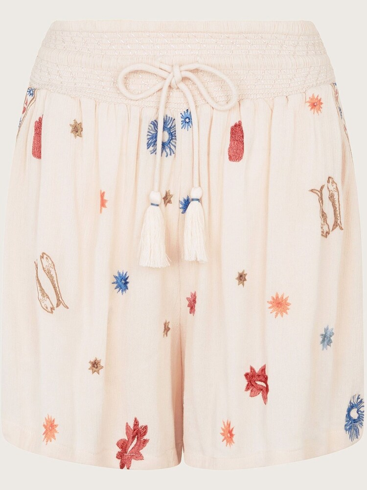 Monsoon Natural Arti Embroidered Shorts - Image 5 of 5