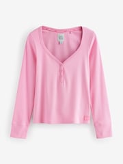 Bath & Body Works Pink/Cream 100% Cotton Jersey Ski Pyjamas - Image 6 of 10