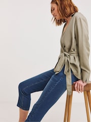 JD Williams Blue 24/7 Crop Jeans - Image 3 of 4