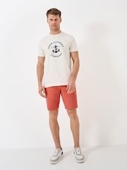 Crew Clothing Orange Classic Bermuda Cotton Stretch Chino Shorts - Image 1 of 6