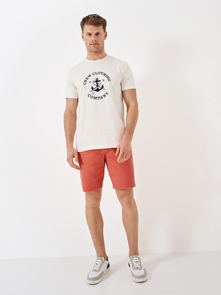 Crew Clothing Orange Classic Bermuda Cotton Stretch Chino Shorts - Image 1 of 6