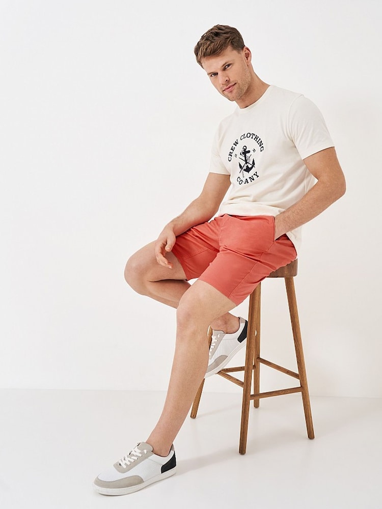 Crew Clothing Orange Classic Bermuda Cotton Stretch Chino Shorts - Image 6 of 6