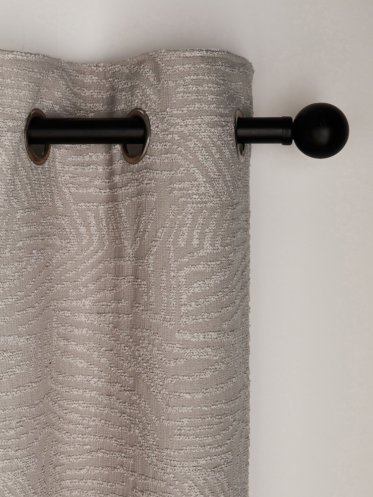 Natural Textured Maze Jacquard Eyelet Lined Curtains - Image 1 of 5 Natural Textured Maze Jacquard Eyelet Lined Curtains - Image 1 of 5