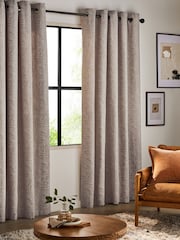 Cortinas con ojales y forro con diseño texturizado de laberinto en jacquard - Imagen 2 de 5