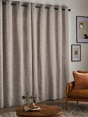 Cortinas con ojales y forro con diseño texturizado de laberinto en jacquard - Imagen 3 de 5