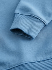 Blue Oversized Plain Crew Neck 100% Cotton Sweatshirt (3-16yrs) - Image 3 of 4