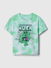 Gap Green Marvel Hulk Graphic Short Sleeve Crew Neck T-Shirt (12mths-5yrs) - Image 1 of 2