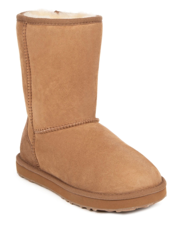 Just Sheepskin Brown Ladies Short Classic Boots - Image 2 of 5