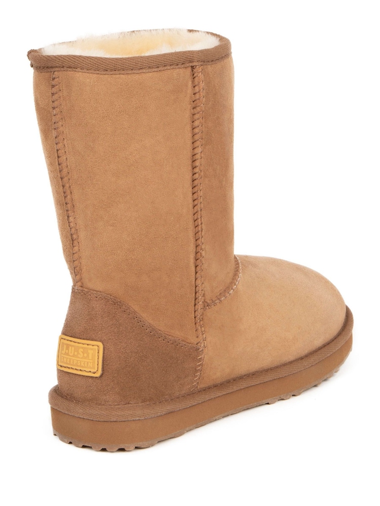 Just Sheepskin Brown Ladies Short Classic Boots - Image 3 of 5