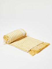 Oliver Bonas Yellow Alma Woven Stripe Throw - Image 2 of 4