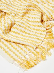 Oliver Bonas Yellow Alma Woven Stripe Throw - Image 3 of 4