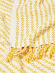 Oliver Bonas Yellow Alma Woven Stripe Throw - Image 4 of 4